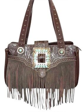 TRINITY RANCH Leather Fringe Shoulder Bag - NWOT